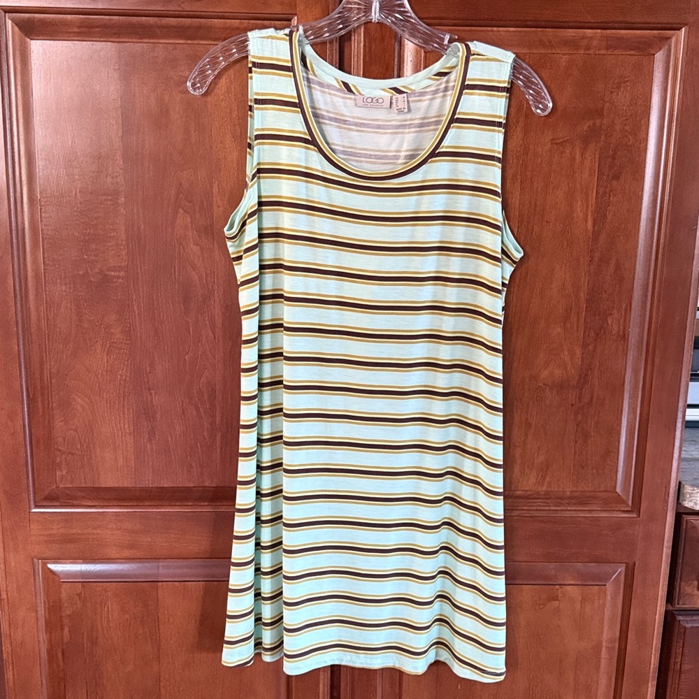 LOGO by Lori Goldstein Striped Sleeveless Tunic Top